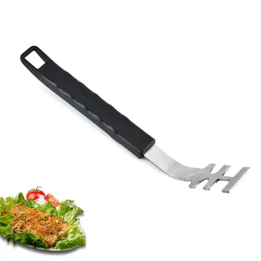 3 Pack BBQ Grill Grate Lifters with Stainless Steel Hook Heads and Heat-Resistant Handles for Camping, Barbecue and Outdoor Cooking, Black