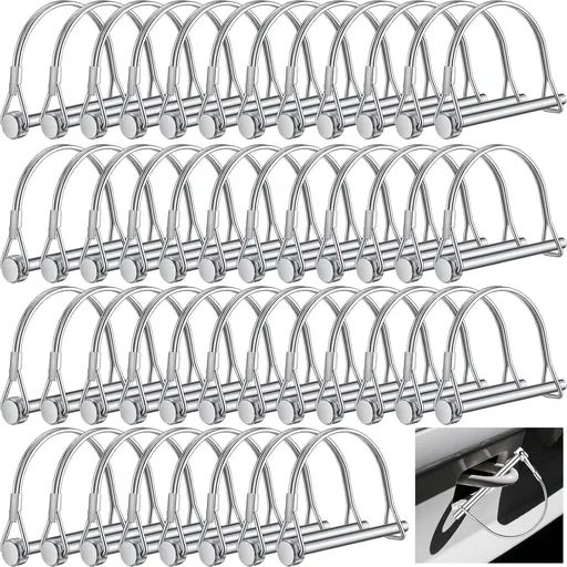 60 Pcs Arch Trailer Coupler Pin 1/4'' x 2-3/4" Safety Shaft Locking Pin Heavy Duty Hitch Pins Carbon Steel Trailer Gate Pin for Wagons Towing Garden Farm Lawn PTO and Hitches