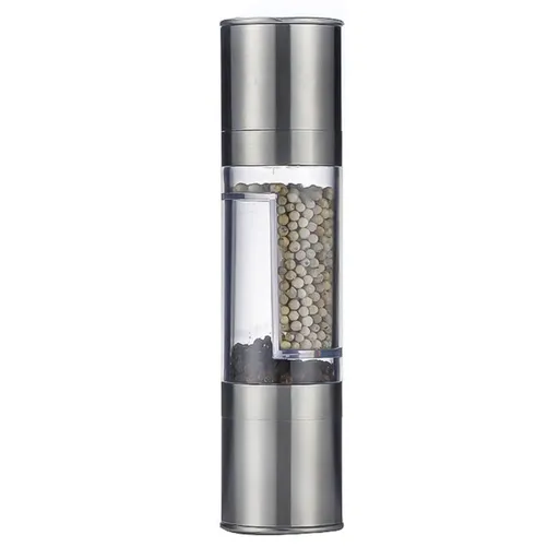 Salt and Pepper Grinder Stainless Steel Dual Head Adjustable Grind Size Manual Spice Grinder for Home Kitchen Grinder