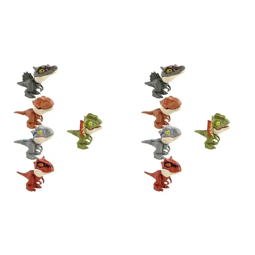 10X Mini Dinosaur Toys Finger Biting Action Dinosaur Figures Toy Sets Finger for Boys Kids Birthday Gift Cake Toppers