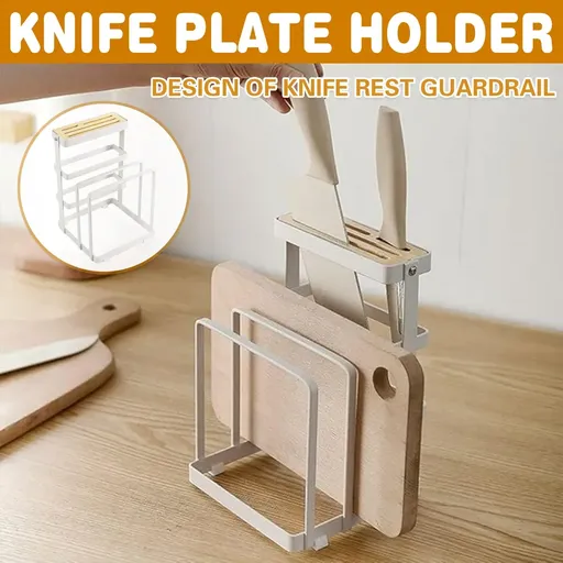 Chopping Board and Knife Holder Rack Kitchen Organizer Shelf Stand Lid Storage