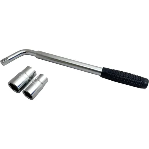 Car Wheel Socket Wrench - Extendable Handle - Socket Sizes: 17mm, 19mm, 21mm, 23mm - Fits All Standard Vehicles