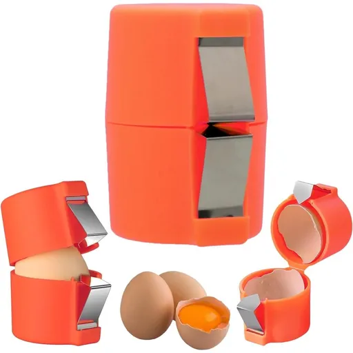 Egg Shell Opener, Egg Peeler Tool for Hard Boiled Eggs, Handheld Egg Cracker & Shell Breaker with Stainless Steel Cutter for Baking & Cooking, No Mess Kitchen Gadgets