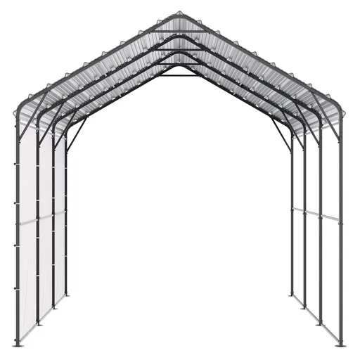 Heavy Duty Metal Carport, 10' x 15' Outdoor Carport with Galvanized Steel Frame & Roof, Car Tent Garage Shade with Removable Sidewalls, Multi-Use Car Shelter for Pickup, Boat, Car & Tractors