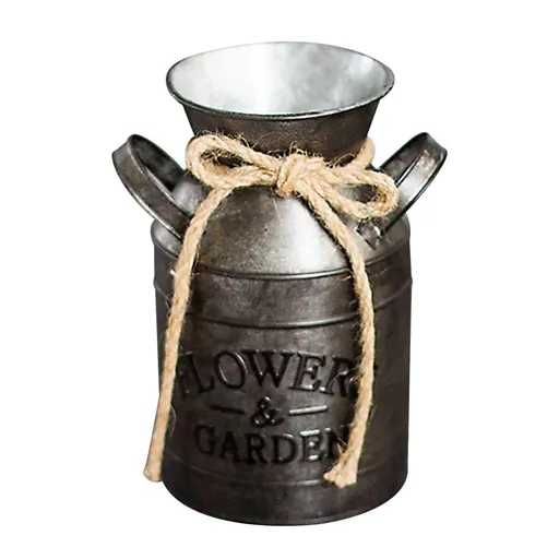 Metal Flower Pot Retro Pattern Sturdy Metal Light Durable Tall Flower Vase for Home