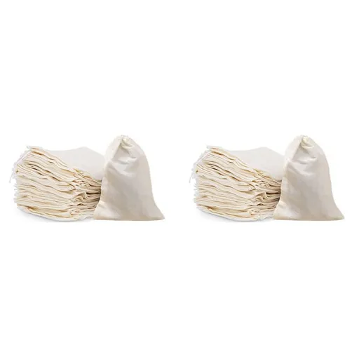 100 Pcs 4 X 6 Inches Cotton Muslin Bags, Reusable Drawstring Bags for Tea, Cheesecloth Sachet Party