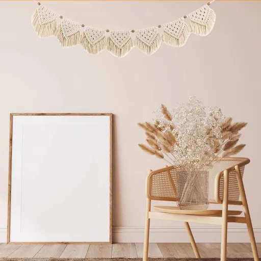 Handmade Wall Hanging Fringe Panels Woven Tapestry Cotton Decor Bohemian Art Decor-Hand Woven Bohemian Wall Decor for Boho Home