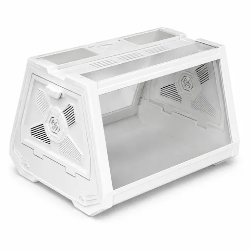 White Desktop Reptile Terrarium Enclosure 35X25.5X22cm with Double Door Opening and Ventilation for Small Reptiles, Amphibians and Plants