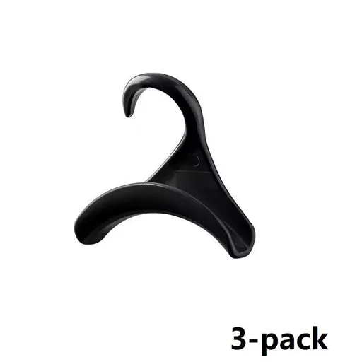 3-pack black Arched Wardrobe Bag Hook - Heavy Duty PP Plastic Hanger for Handbags, Ties, Scarves, Hats, Fits Rods Up to 3.5cm, Space Saving Closet Organizer