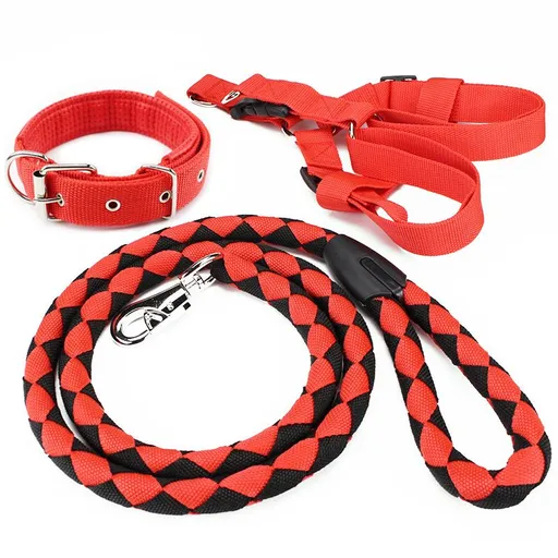 Billionaire dog PP Pet Leash Harness Set S Blue three-piece set S (width 1.5 * length 1.5 meters)