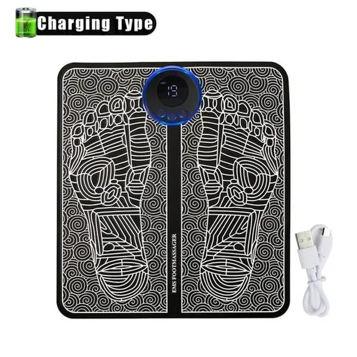 Rechargeable EMS Foot Massager Mat, Portable Foldable Electric Foot Acupoint Stimulation Pad for Muscle Relief & Blood Circulation