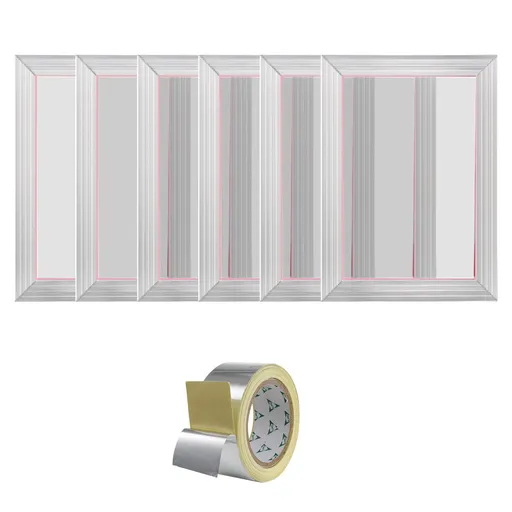 Screen Printing Kit, 6 Pieces Aluminum Silk Screen Printing Frames, 25.4 x 35.6 cm Silk Screen Printing Frame with 110 Count Mesh, High Tension Nylon Mesh and Sealing Tape for T-shirts DIY