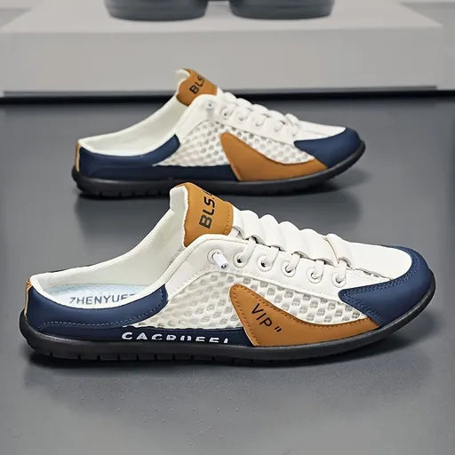 Men'S Casual Shoes Slip-On Shoes Semi-Slippers Anti-Slip Shoes Wear-Resistant - Beige - Size 44