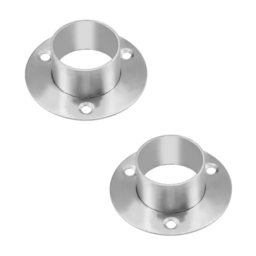 2 PCS Shower Curtain Rod Holder, Closet Rod Brackets Heavy Duty Stainless Steel Pipe Pole Flange Socket Wardrobe Bracket