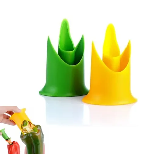Pepper Corer Tool | 2Pcs Vegetables Core Separator Gadget | Professional Removing Corer Tool For Tomatoes-Color Random