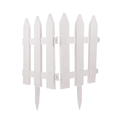 2 Sets Vinyl Corner Picket Fence Border Plastic White Edging Garden Picket Fence Panel Screen Flowerbed Plant Border for Yard