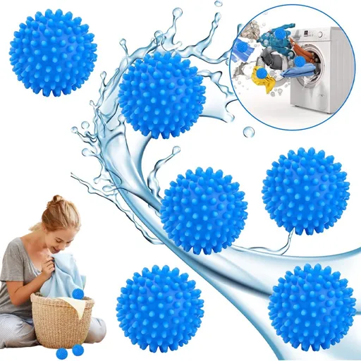 Dryer Balls - Set of 6 - Reusable - Clothes Dryer Balls - Dryer Balls - Laundry Balls - Dryerballs - Sustainable Laundry Drying - Energy Saving - Faster Drying - Anti-Crease - Laundry - Washing Machine - Blue