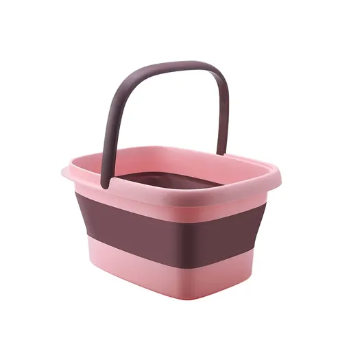 Folding Foot Spa Pedicure Bath Massage Tub Bucket Feet Basin Therapy Luxury - Pink