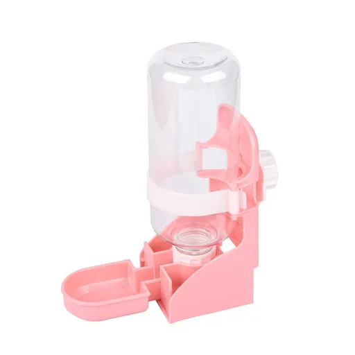 Rabbit Water Bottle Suspension Water Dispenser for Mini Pet Bunny Guinea Pig Chinchilla, 500ml Automatic Water Bottle(Pink)