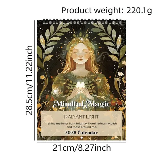 Mindfulness Magic 2026 Wall Calendar 28.5 x 21 cm – Funny and Inspirational Designs for Home, Office, or Gift in Australia