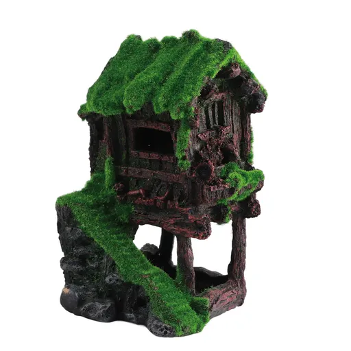 Aquarium Resin Pavilion Ornaments Vivid Lifelike Details Safe Resin Fish Tank Pavilion Landscaping for Decoration