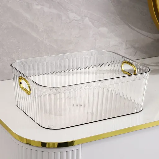 Clear Storage Bins, Plastic Pantry Organizer Bins With Handle For Kitchen, Refrigerator, Freezer, Cabinet, Closet