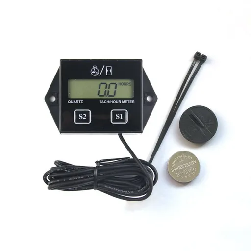 Backlight Hour Meter Tachometer, Maintenance Reminder, Battery Replaceable, User Shutdown,Use for Lawn Mower Tractor