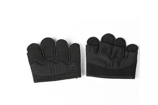 Breathable Workout Gloves Silicone Grip Half-Finger Gym Gloves for Weightlifting & Yoga - Black & M
