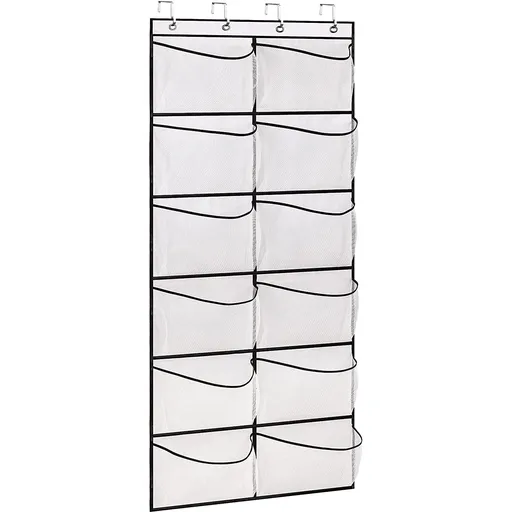 12 Large Mesh Pockets Boots Hanging Storage Shoe Rack for Closet closet shoe organizer shoe rack organizer shoe storage,4 Hooks