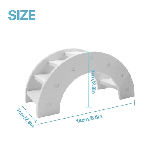 2 PCS Hermit Crabs Climbing Bridge, White and Colorful Bridge Toy for Reptile and Small Animals, Hermit Crab Hideout