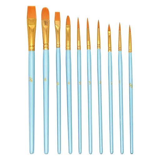 Brushes , Paint Brushes, Painting Pen, Art Tools, Brush Set, Round Tip Brushes Nylon Brushes Artist Wood Brushes for Oil Watercolor Face Nail Arts Miniature and Rock Painting Z7-Sky Blue