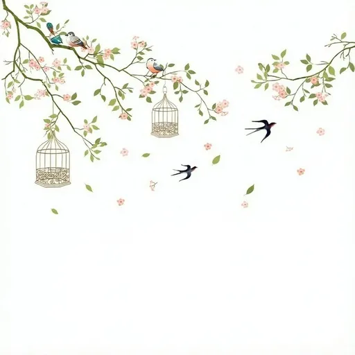 Wall Cherry Blossom Decals Peel and Stick Flower Bird Tree Wall Stickers Large Floral Wall Stickers & Murals Flower Wall Decals