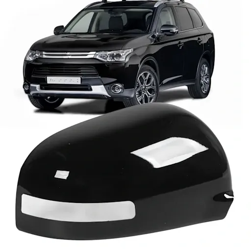 Rearview Mirror Cover High Strength Gloss Black Door Mirror Cover Replacement for Mitsubishi Outlander 2013-2019 Right (7632C490HA), Gloss Black Color