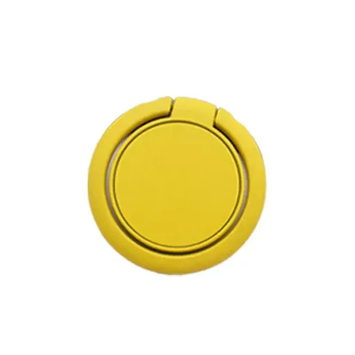 Phone Ring Bracket 360 Degree Rotation Solid Colour Mobile Holder Grip Stand - Yellow