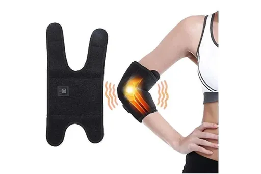 Heated Elbow Brace Adjustable Heating Elbow Wrap Pad With 3 Level Temperature Setting Hot relaxation for relaxation- Black