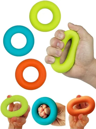 Grip Strength Trainer,Hand Strengthener,Forearm Workout - Trainer Silicone Rings for Rock Climbing, Athletes & Stress Relief Rehabilitation, 3 Resistance Levels(3 PCS)