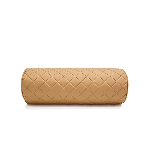 Car Neck Pillow Leather Round 30cm Black CAMEL