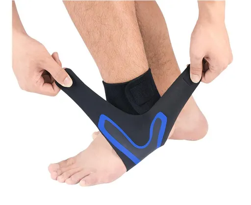 A Pair of Sports Ankle Sleeve Compression Anti-sprain Protection Socks Outdoor Sports Climbing Equipment-Blue XL