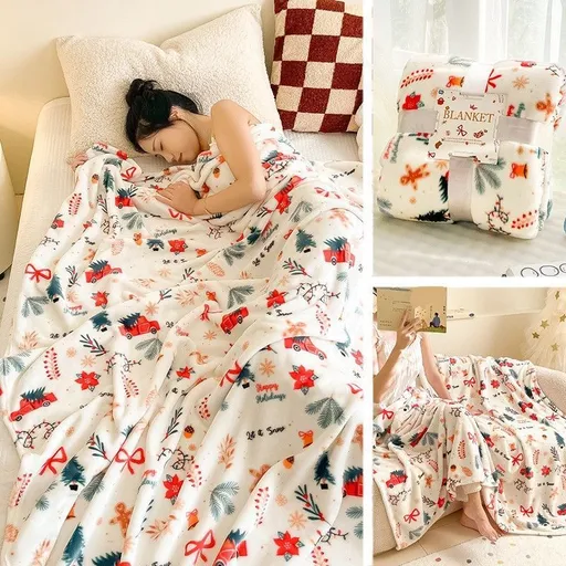 All‑purpose Flannel Throw Blanket For Christmas & Halloween, Christmas Holiday Design, Sofa & Bed Decor Cover, Great Holiday Gift Choice, 180x200cm XL Size