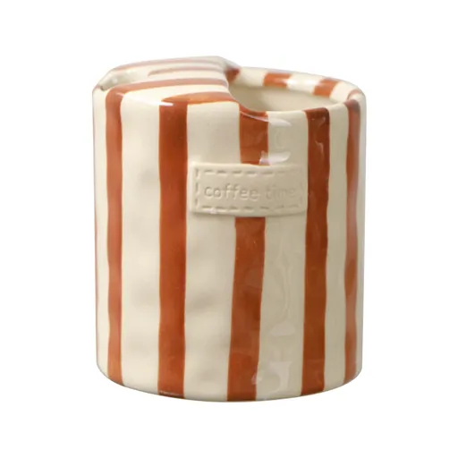 Coffee Mug Espresso Cup,Ceramic Coffee Mugs Porcelain Coffee Cup Hand-Painted Striped Art Multiple Use for Kitchen,Dining,300ml European Vintage Cup,Underglaze Colored Striped Double-Enjoys Brown