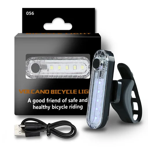 2 Pack USB Rechargeable Bicycle Tail Lights with Waterproof Safety Flashing Modes for Night Cycling, Road and Mountain Bikes, Clear