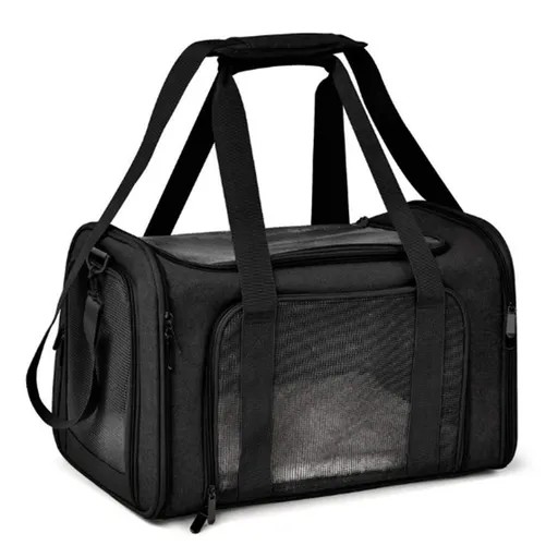 Foldable Travel Pet Carrier Bag Portable Cat Dog Kennel Bag Black - L