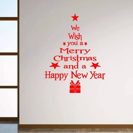 Window Clings Wall Stickers, Sticker for Winter Decorations Indoor Tree Happy New Year Decals for Glass Windows Decor Decals