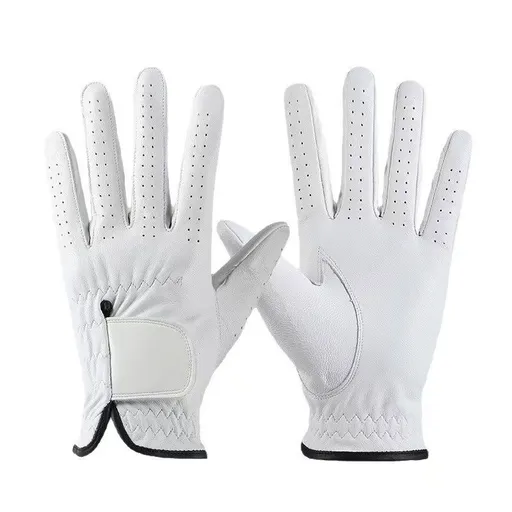 White Left Hand Golf Glove L Size - Breathable Anti-Slip Golf Glove with Adjustable Wrist Strap for Golf Training and Outdoor Games