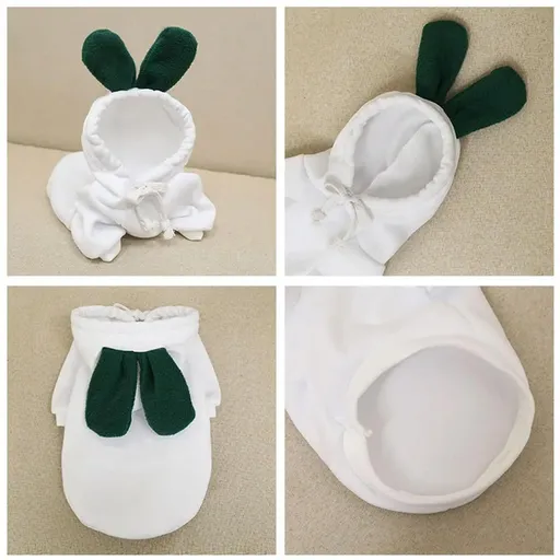 Cute Pet Wool Hoodie Clothes, Cute Fruit Design Dog Hoodie, Pet Clothes Dog Hoodies Warm Sweatshirt Coat (M, White Radish)