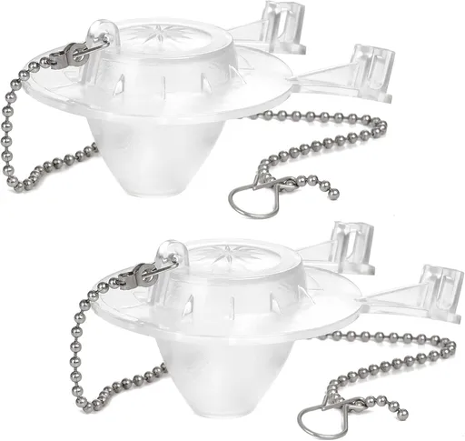 Toilet Flapper Replacement Compatible with Gerber 99-647 2 Pack, 2 Inch Toilet Flapper with Stainless Chain and Hook, Easy to Install