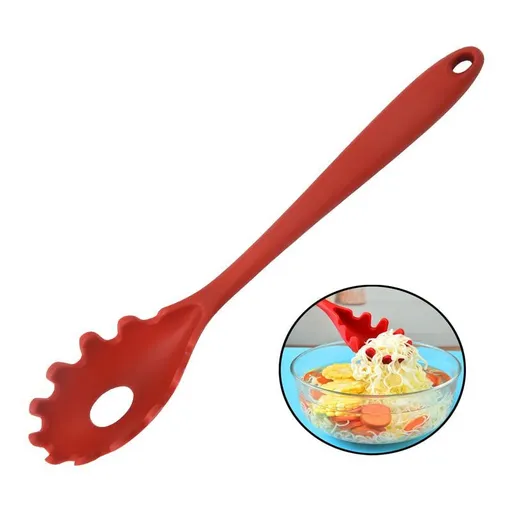 Spaghetti Spoon Pasta Fork,Silicone Pasta Fork,11.2 inch Spaghetti Strainer Kitchen High Heat Resistant Noodle Spoon Server