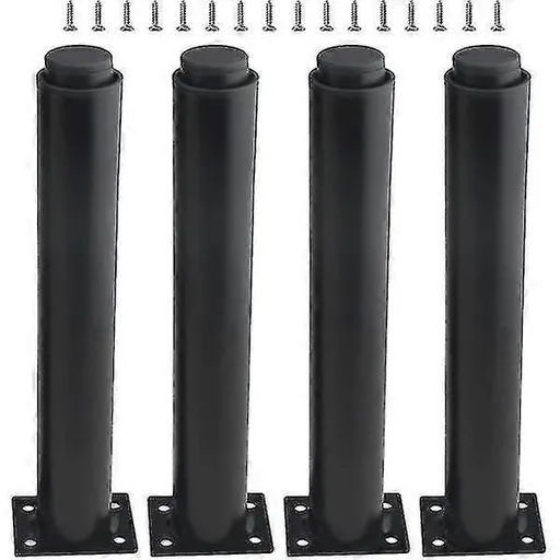 (25-42cm, black) Set of 4 strong adjustable metal furniture legs-YuJia