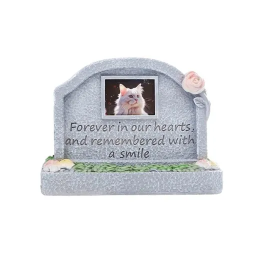 Pet Memorial Stone for Loss of Dog or Cat-Resin Dog Memorial Gifts with Flower Language Design-Heartfelt Pet Loss Sympathy Gift-Dog Passing Away Remembrance Keepsake - Gray - Size Miss
