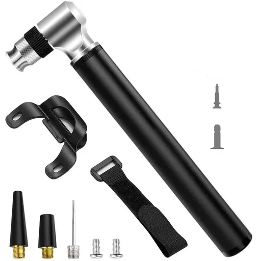 Mini Bike Pump, [300 PSI][Full Set] Mini Bicycle Pump Hand Pump with Needle and Frame Mount Perfect for Balloon Inflatable Boat Swim Ring Fits Valve